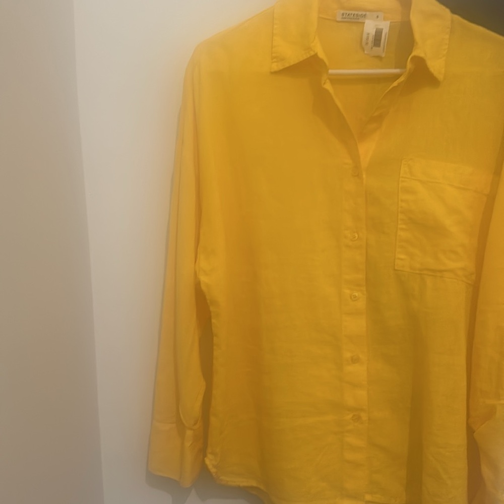 Stateside Oversized Linen Button down NWT - Picture 2 of 7